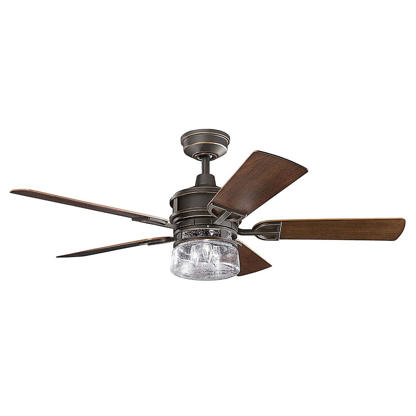 Kichler Lyndon Patio Ceiling Fan with Light & Remote, 132cm