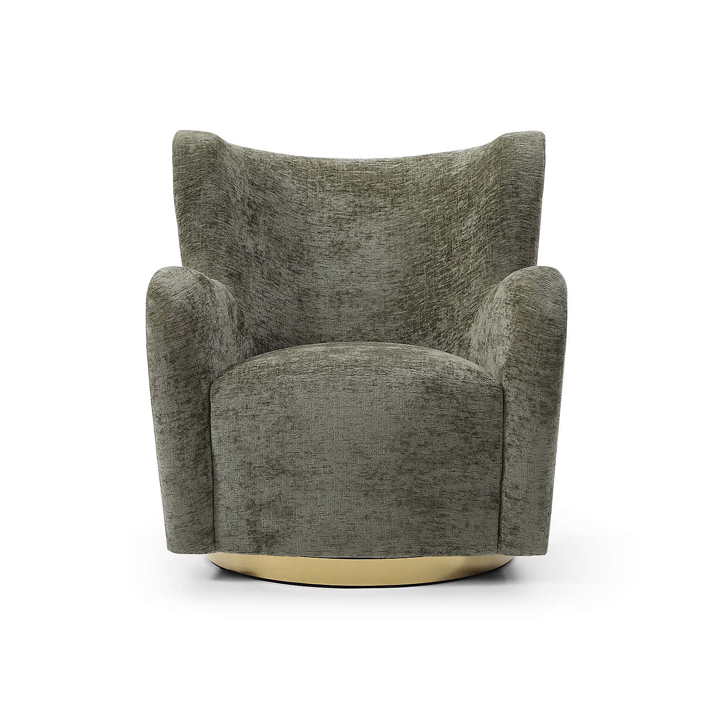 Theo Distressed Chenille Swivel Armchair
