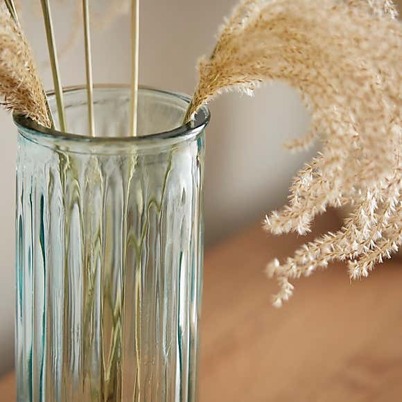 Daroca Green Patterned Glass Bud Vase