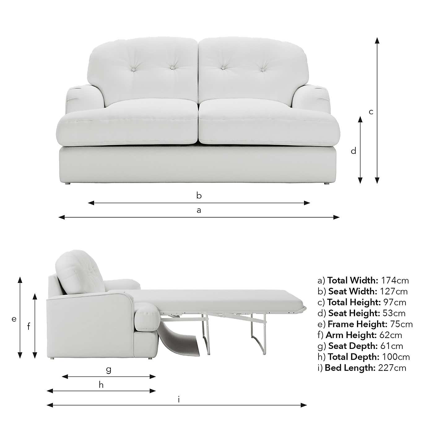 Martha Matte Plush Velvet 2 Seater Double Sofa Bed