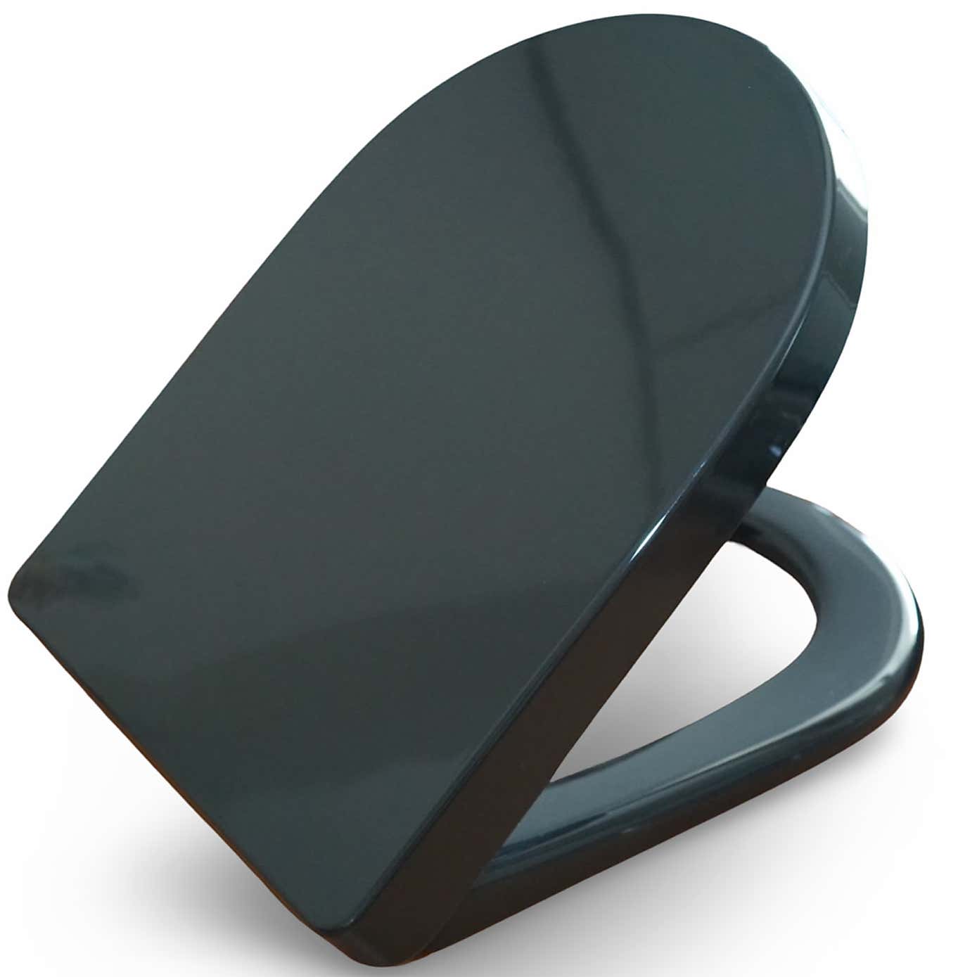 Thermoplast Black Soft Close D Shape Toilet Seat