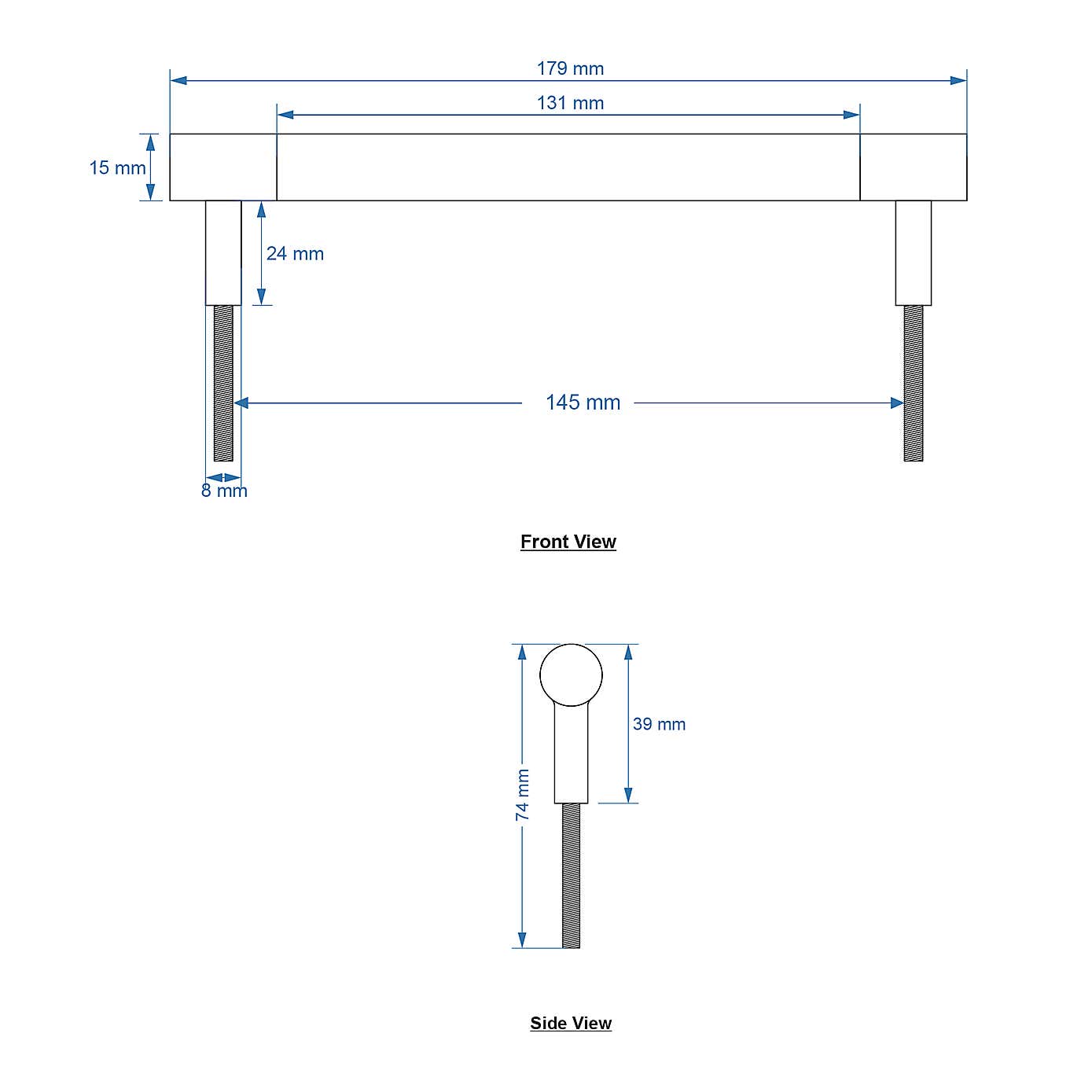Set of 2 Chelsea Faux Leather Door Handles