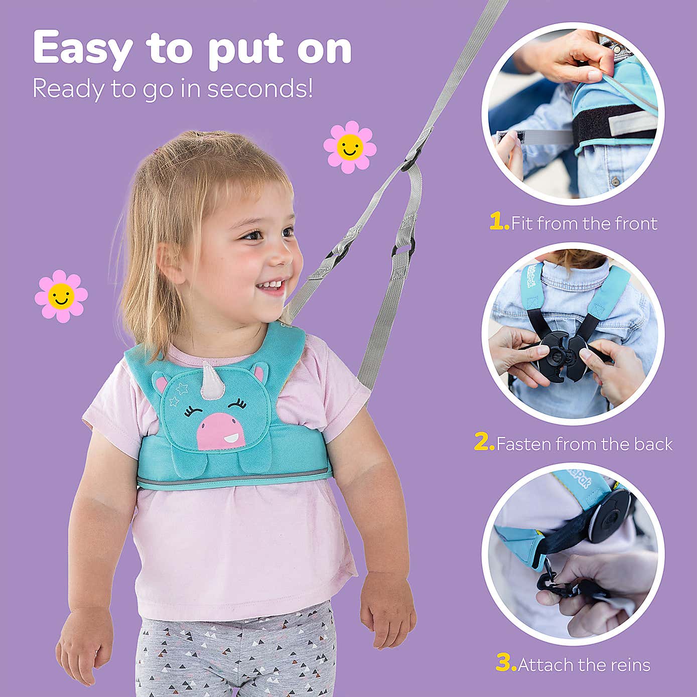 Trunki Toddlepak Una the Unicorn Walking Reins Safety Harness