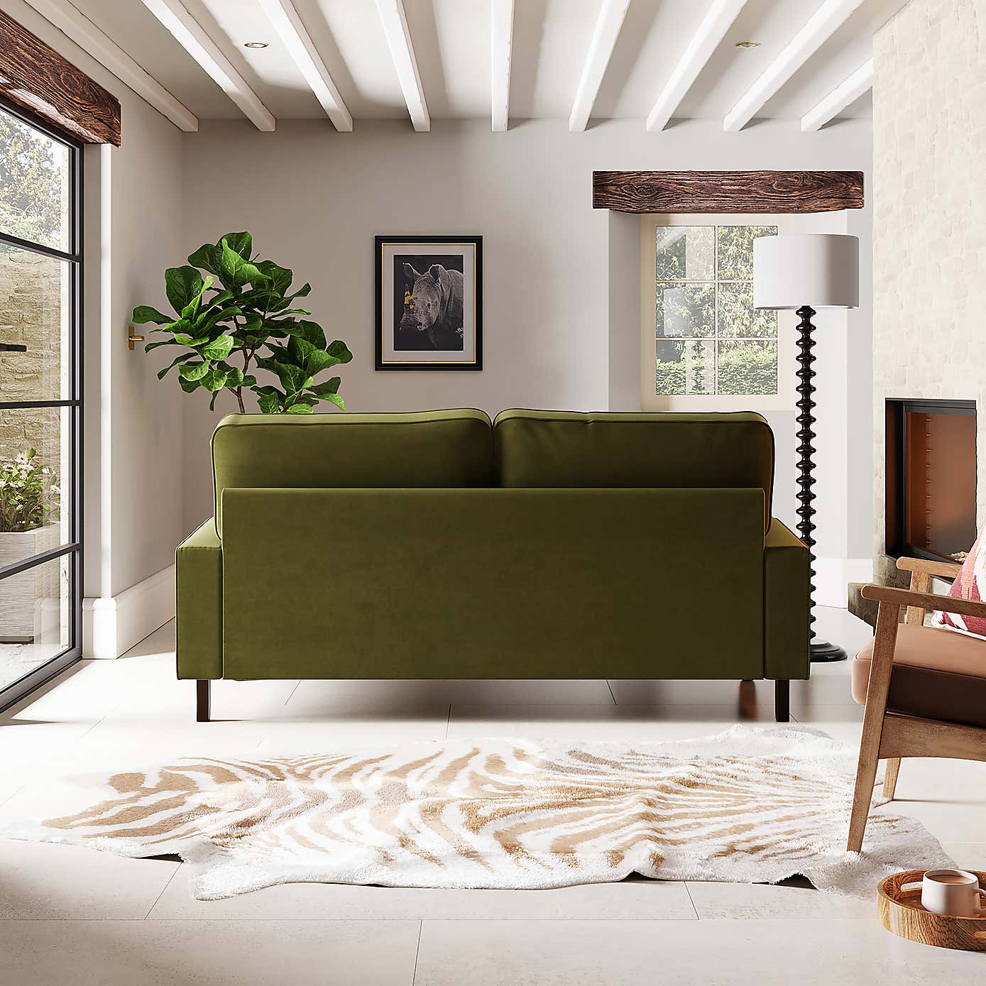 Beatrice Velvet 3 Seater Sofa