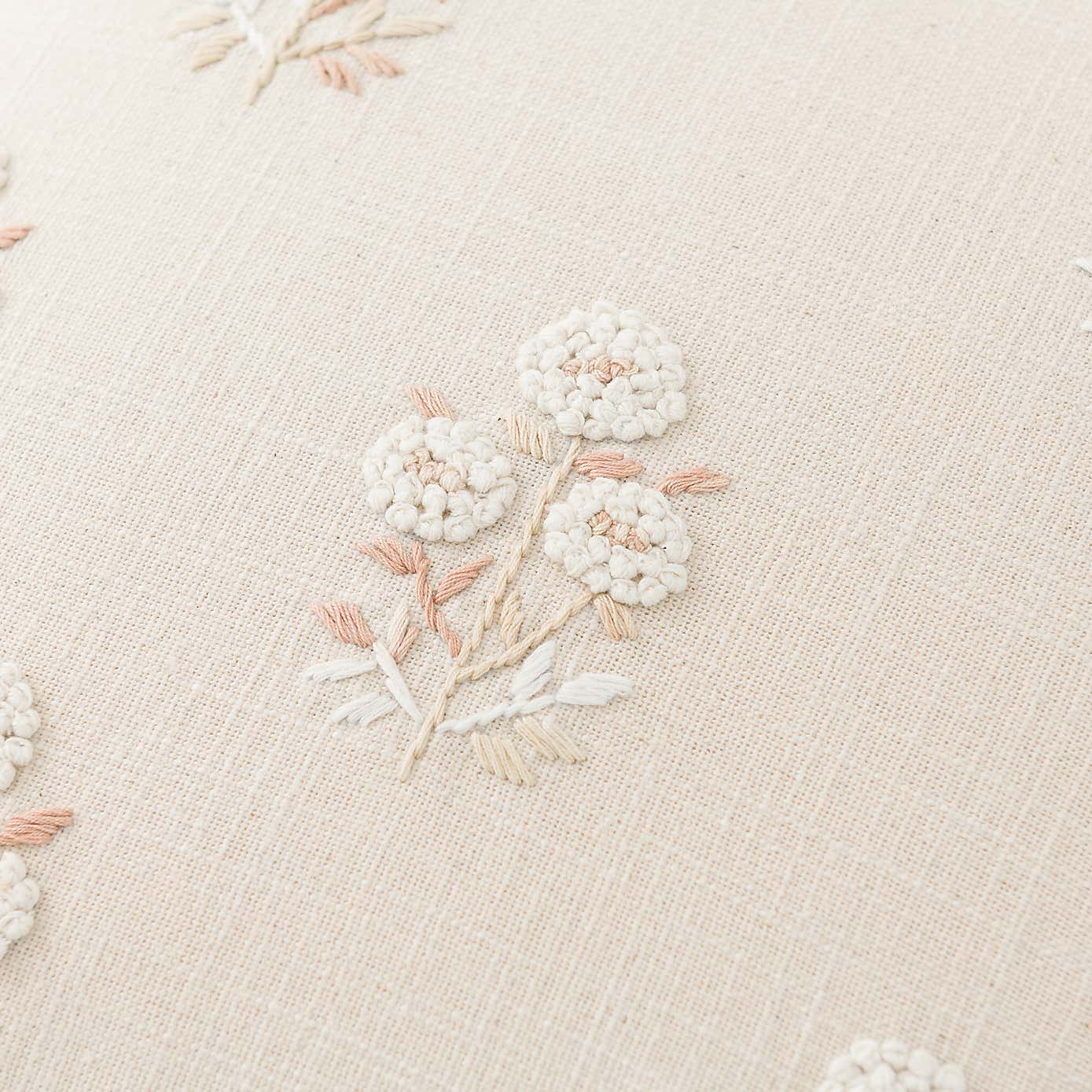 French Knot Floral Cushion Cover