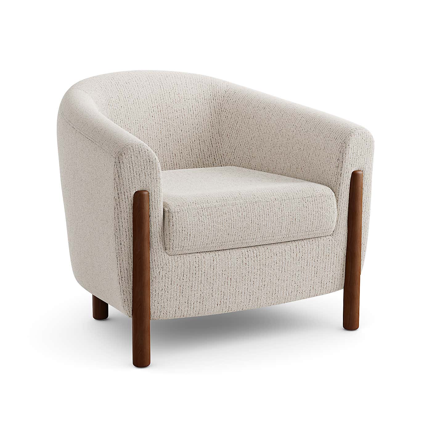 Polly Boucle Fleck Wooden Arm Tub Chair