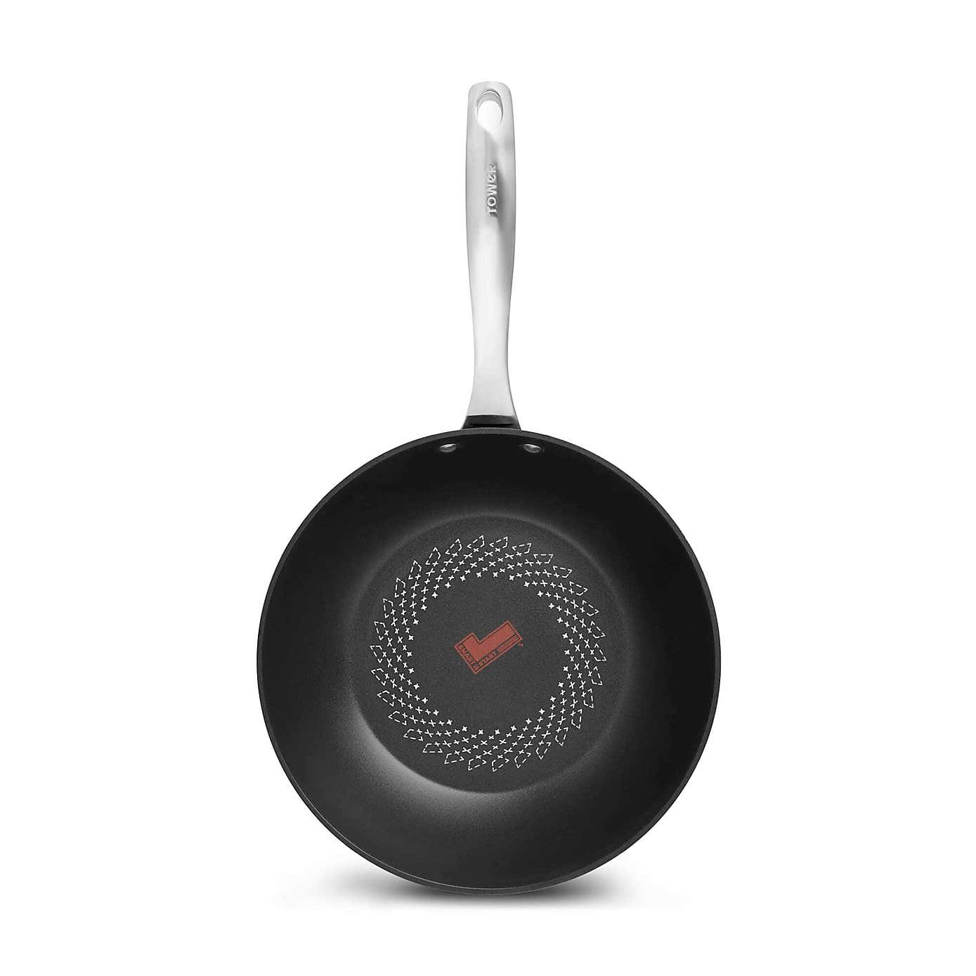 Tower Smart Start Non-Stick Ultra Forged Aluminium Wok, 28cm