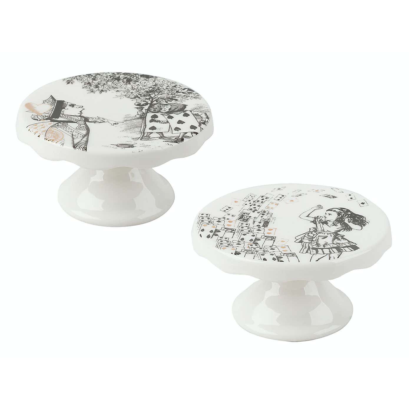 Alice in Wonderland Set of 2 Mini Cake Pedestals
