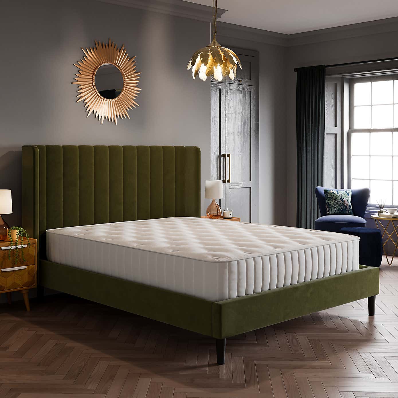 Alara Pleated Velvet Bed