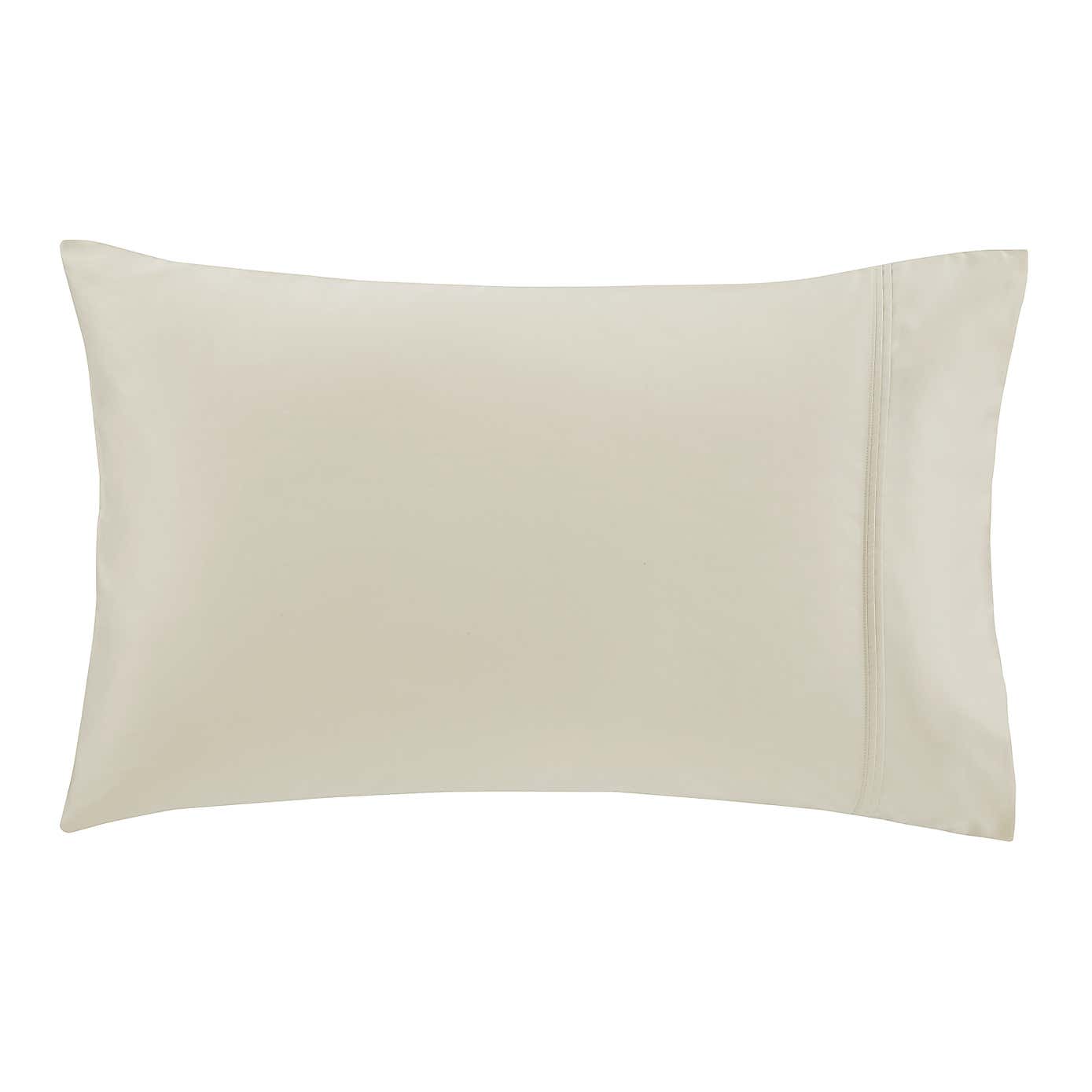 Dorma 500 Thread Count 100% Cotton Satin Plain Cuffed Pillowcase