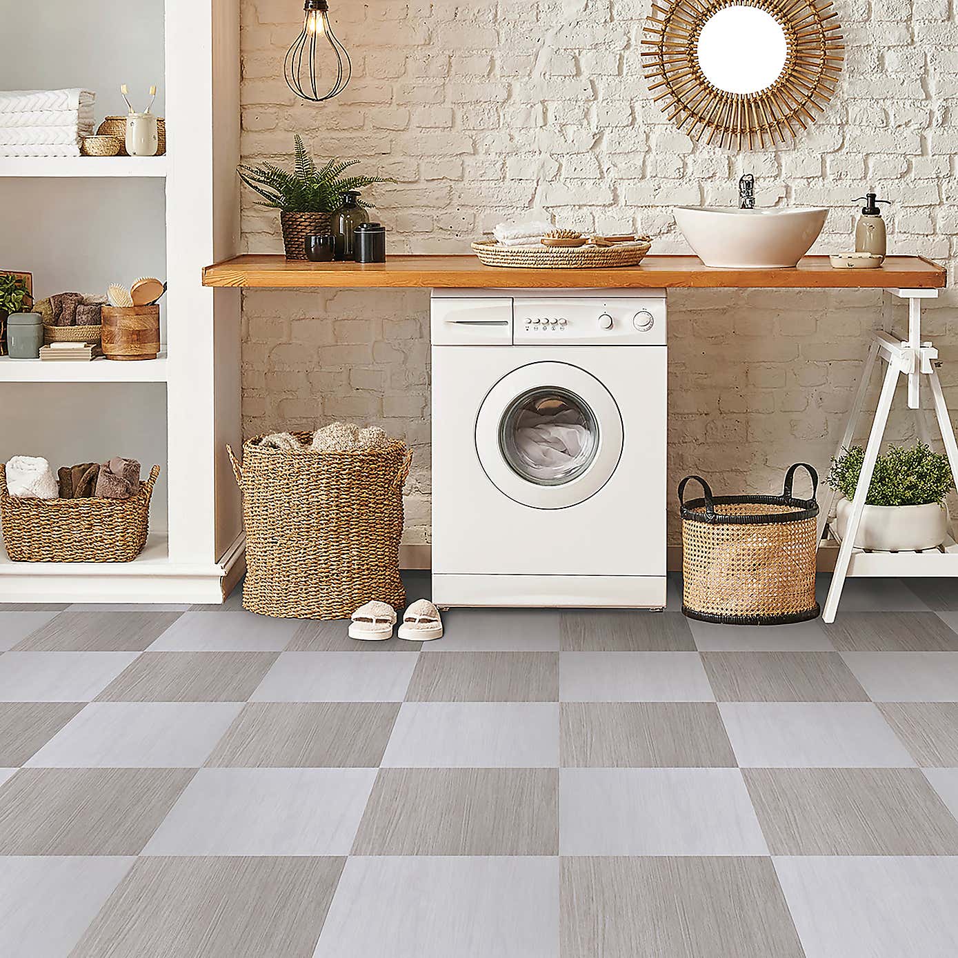 Kingsley Natural Peel and Stick Floor Tiles