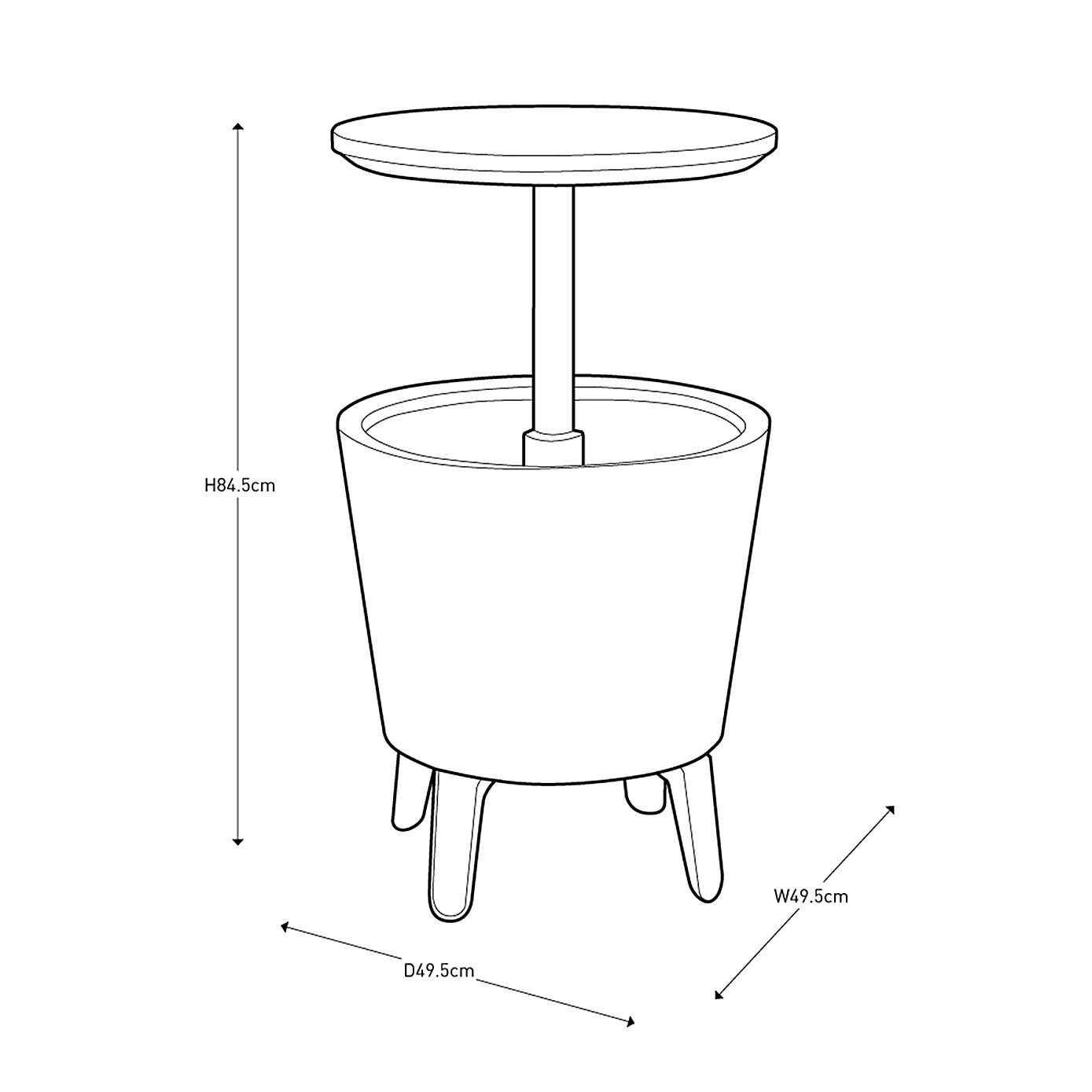 Keter Cool Bar Ice Bucket Table with Lights