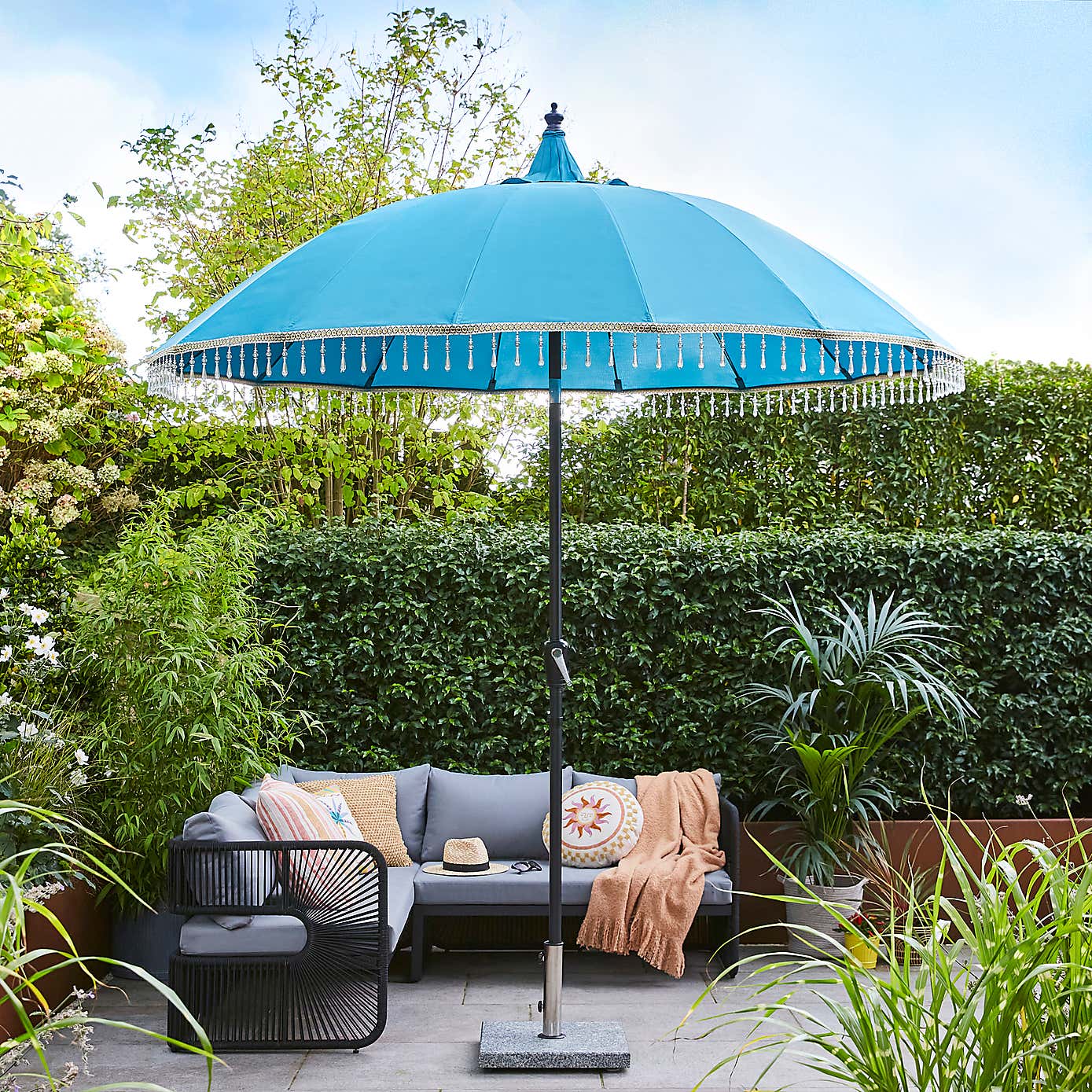 2.85m Peacock and Gold Carousel Parasol