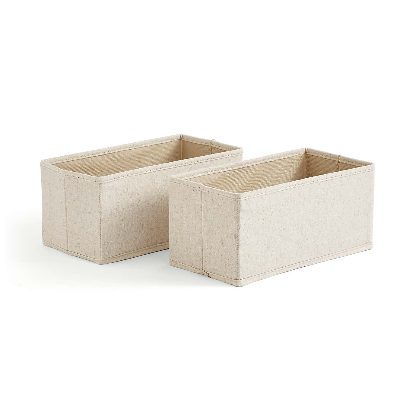 The Edited Life Set of 2 Rectangle Linen Drawer Organisers