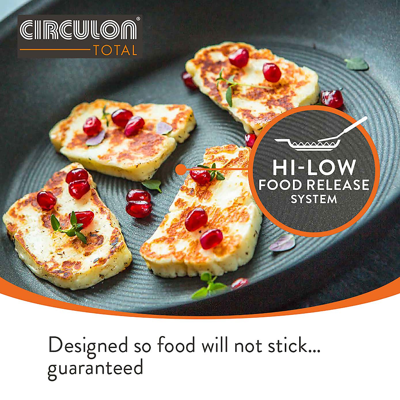 Circulon Total Non-Stick Stainless Steel Frying Pan, 22cm