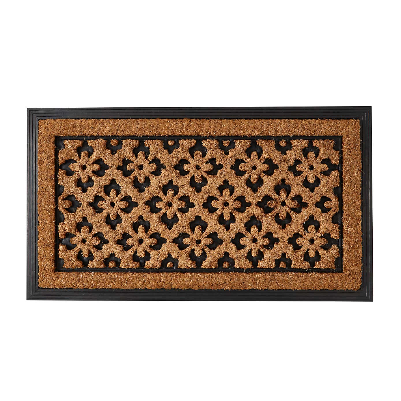 Trellis Rubber and Coir Doormat