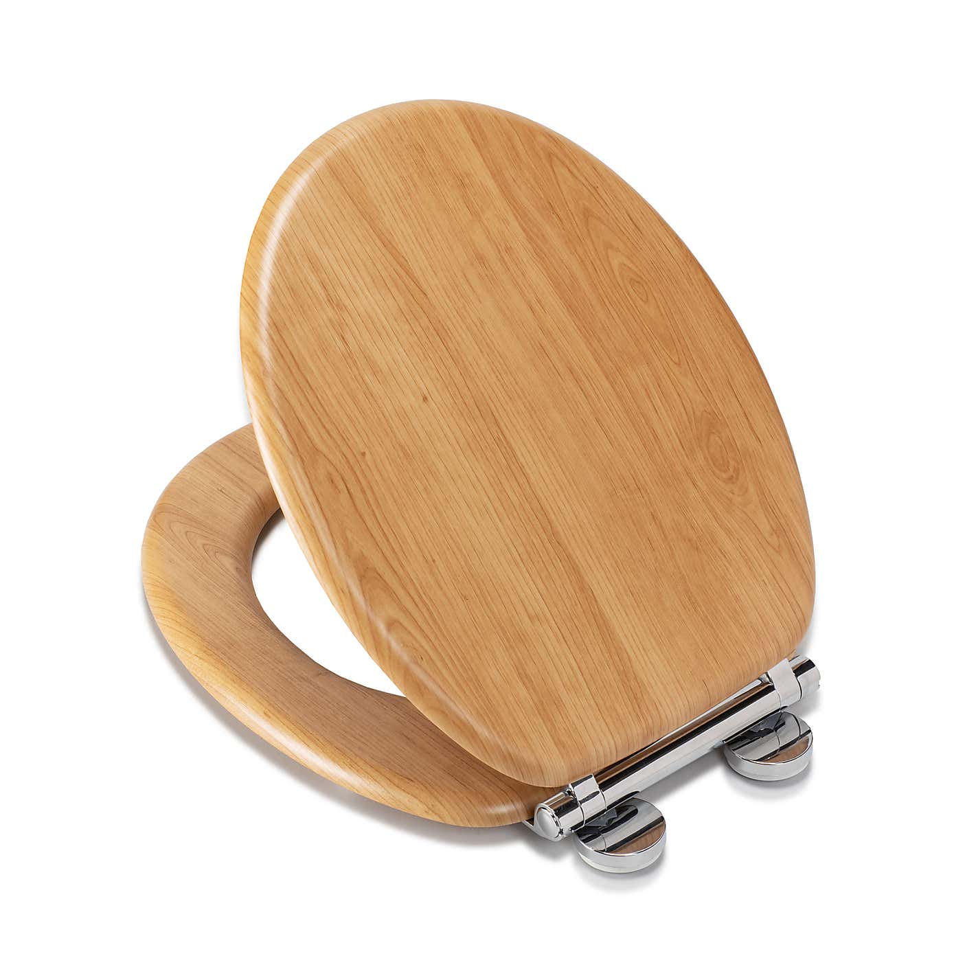 Croydex Hartley Oak Effect Flexi Fix Oval Toilet Seat