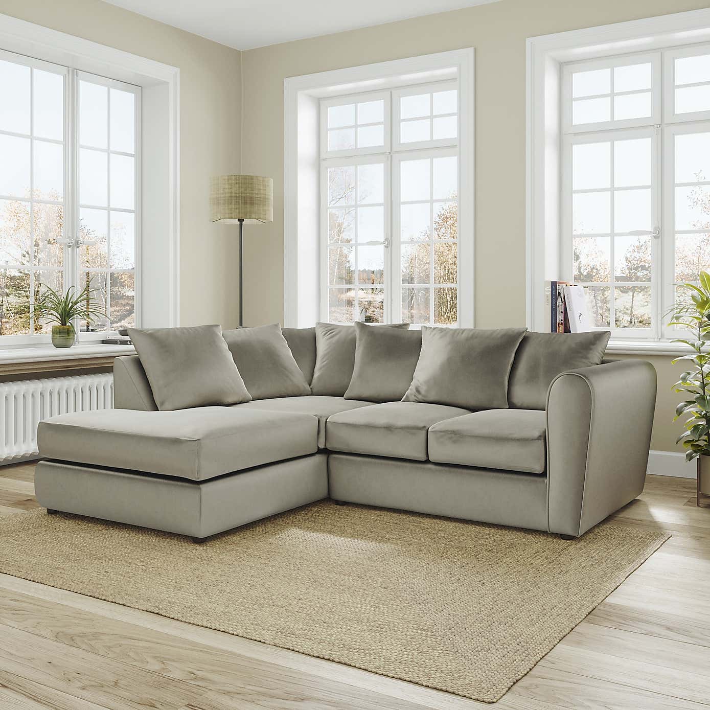 Blake Curved Arm Opulent Velvet Corner Chaise Sofa