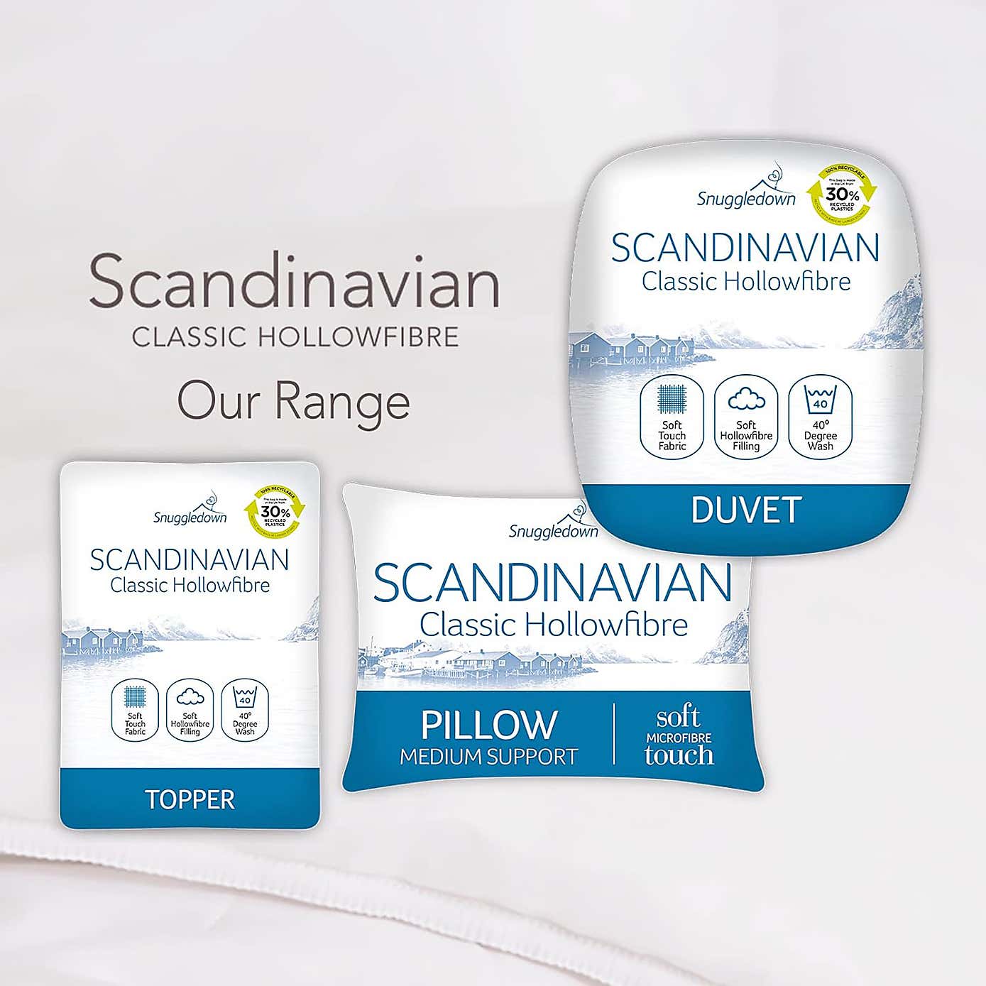 Snuggledown Scandinavian Hollowfibre 13.5 Tog Duvet and Pillow Set