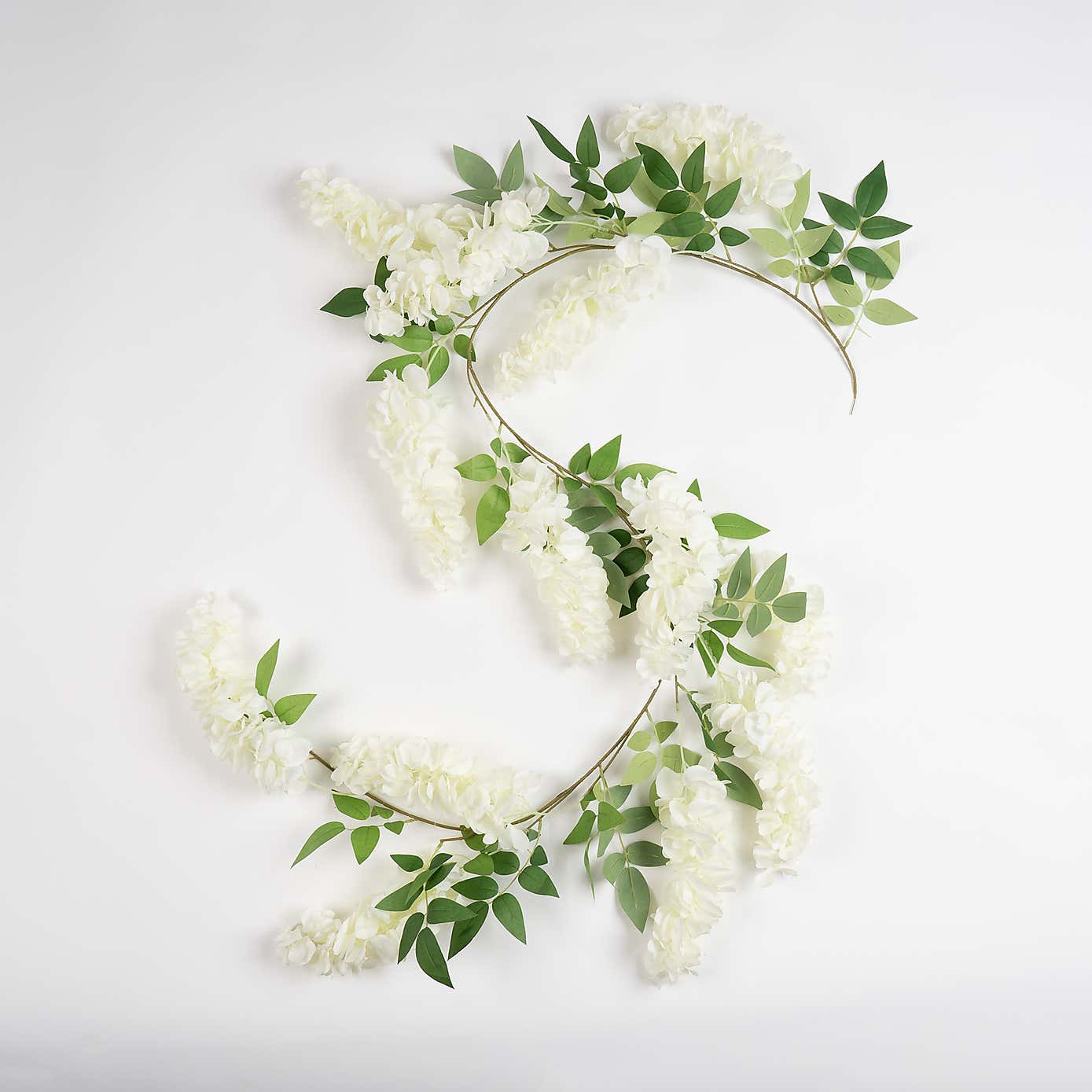 Artificial Premium White Wisteria Garland