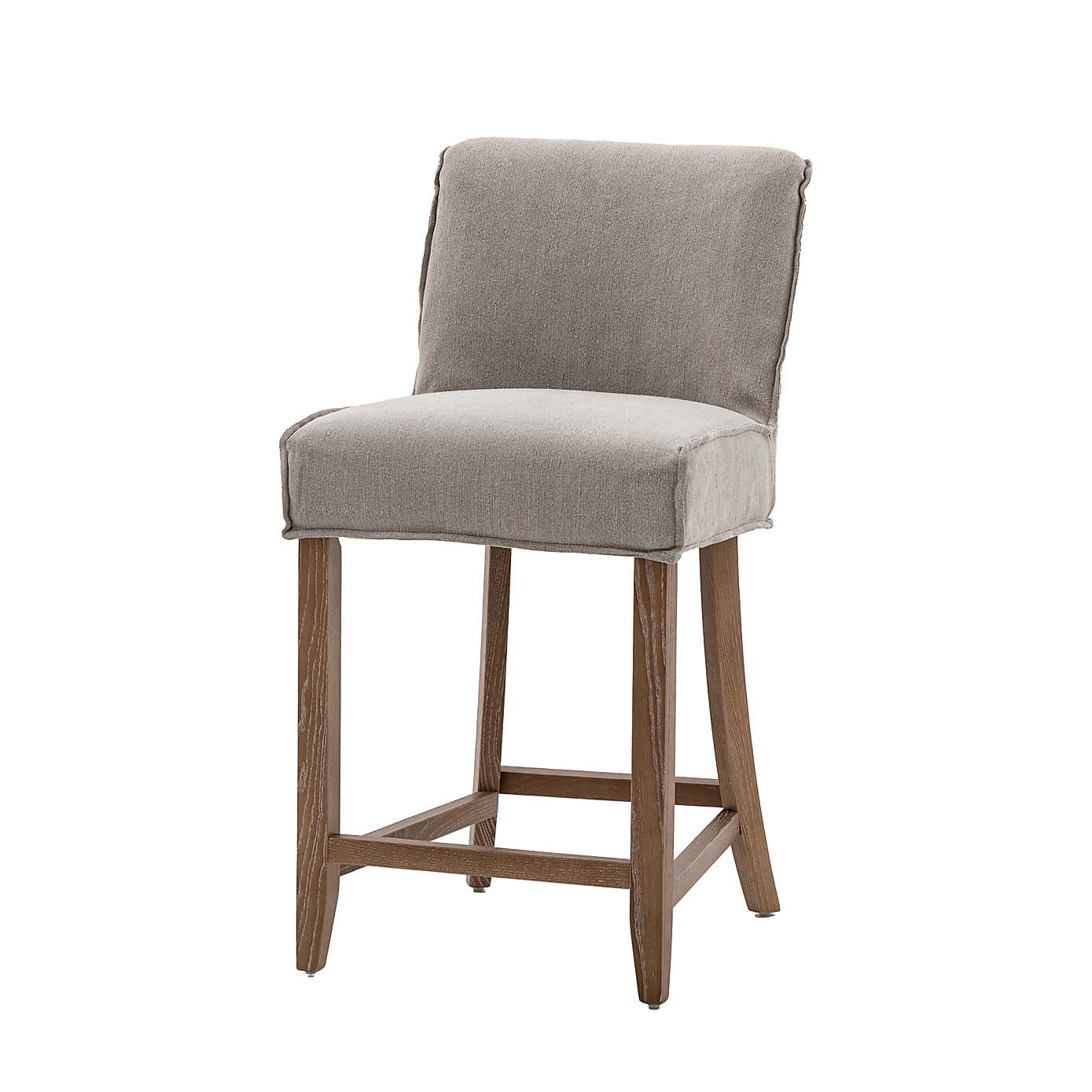 Thane Set of 2 Bar Stools, Grey Linen