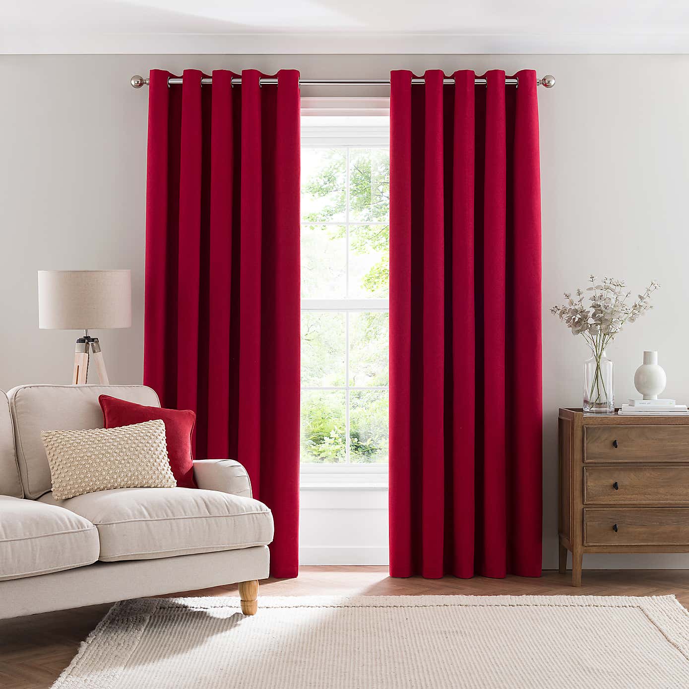 Luna Brushed Blackout Eyelet Curtains