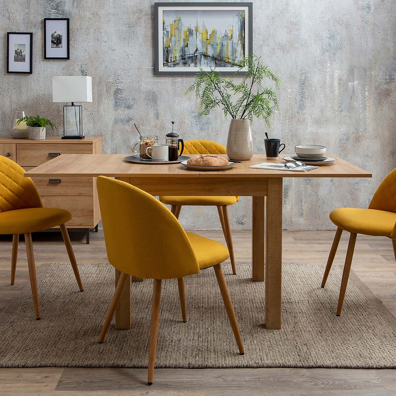 Fulton Oak Dining Set with Astrid Chairs