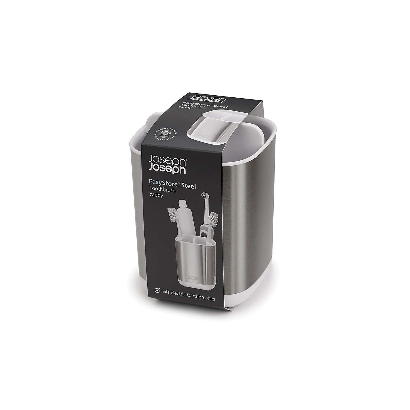 Joseph Joseph EasyStore White Steel Toothbrush Caddy