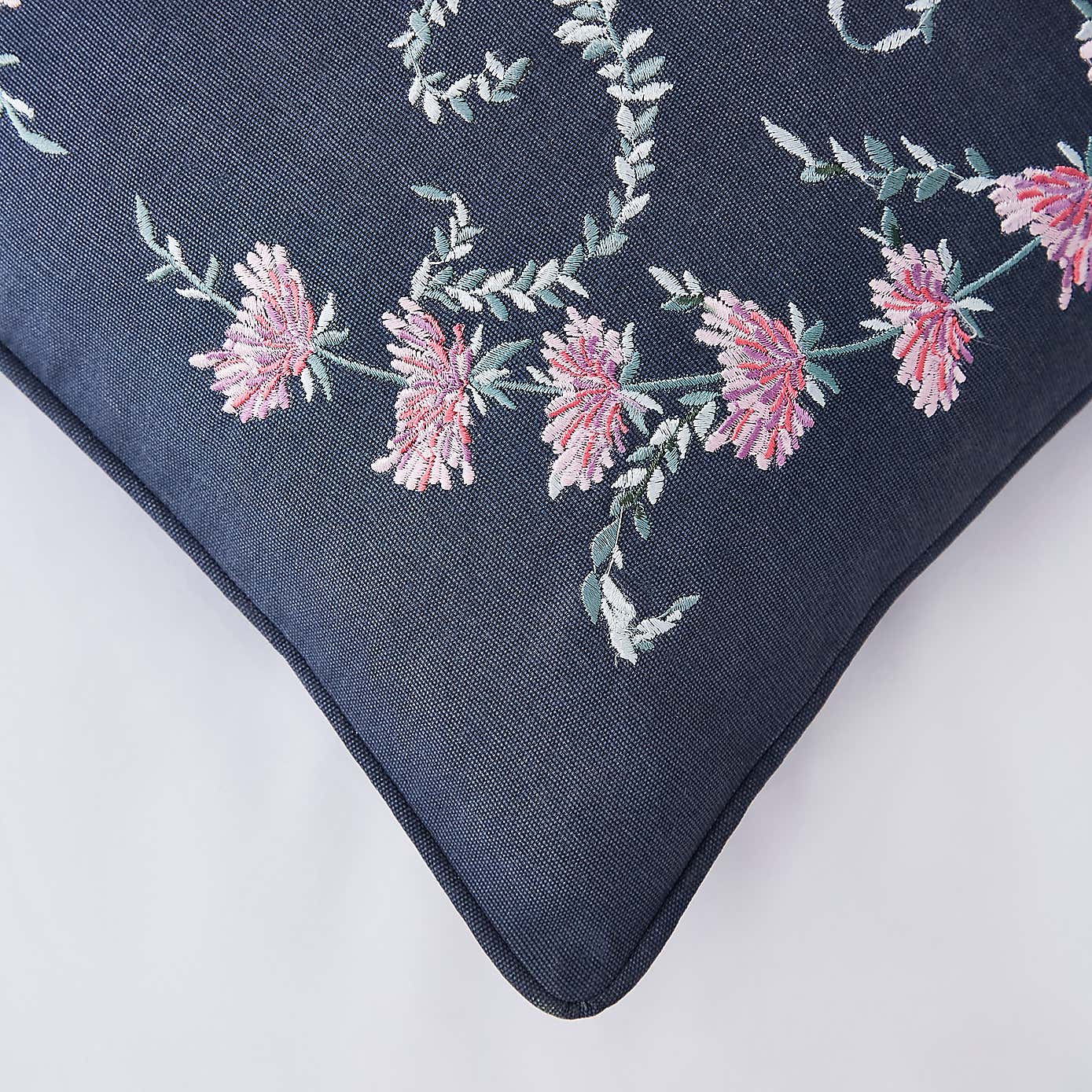 Dorma Winter Garden Navy Square Cushion