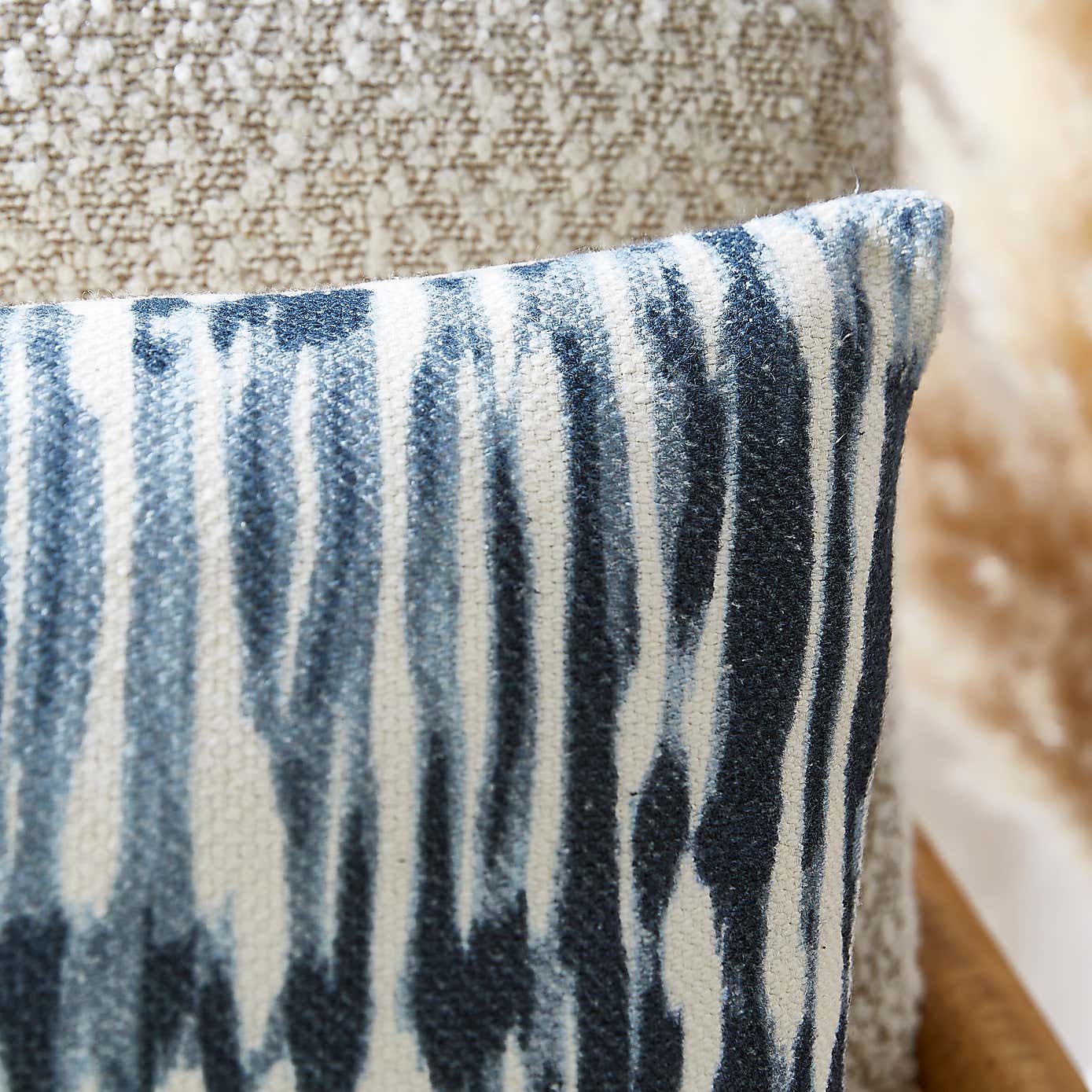 Indian Block Print Navy Square Cushion