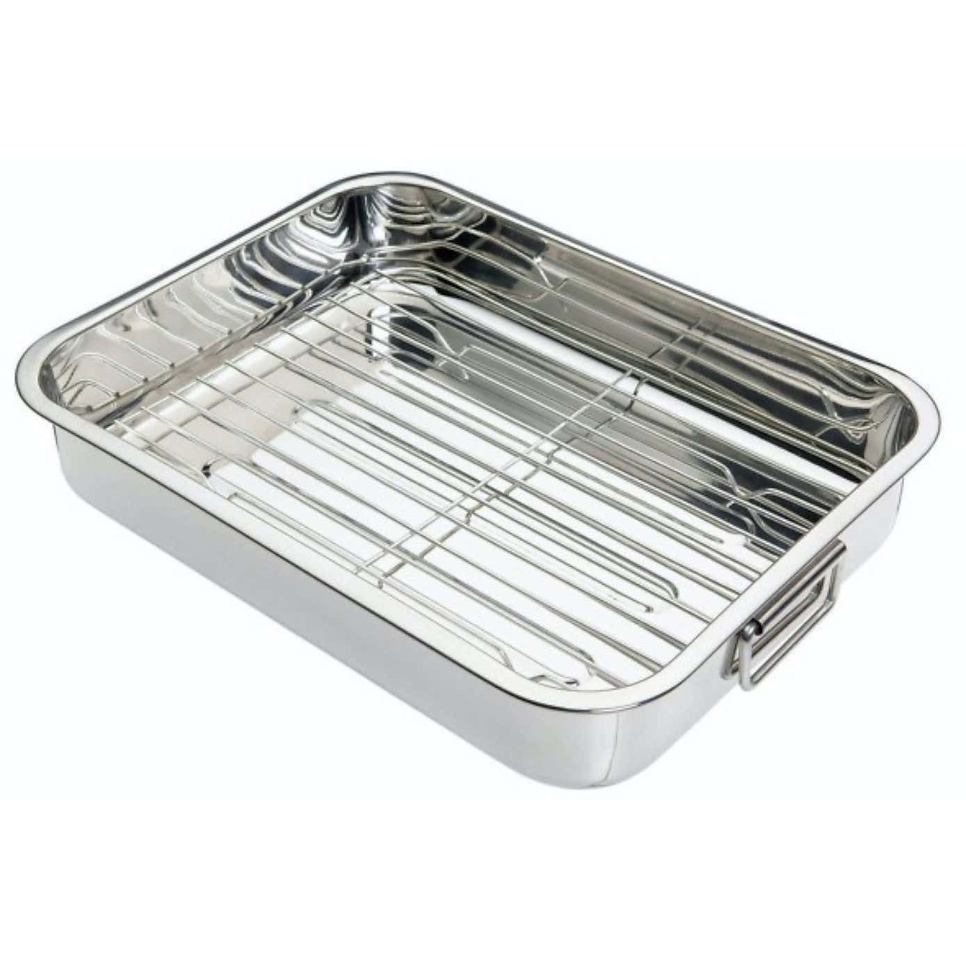 Stainless Steel Roasting Tin with Rack and Handles