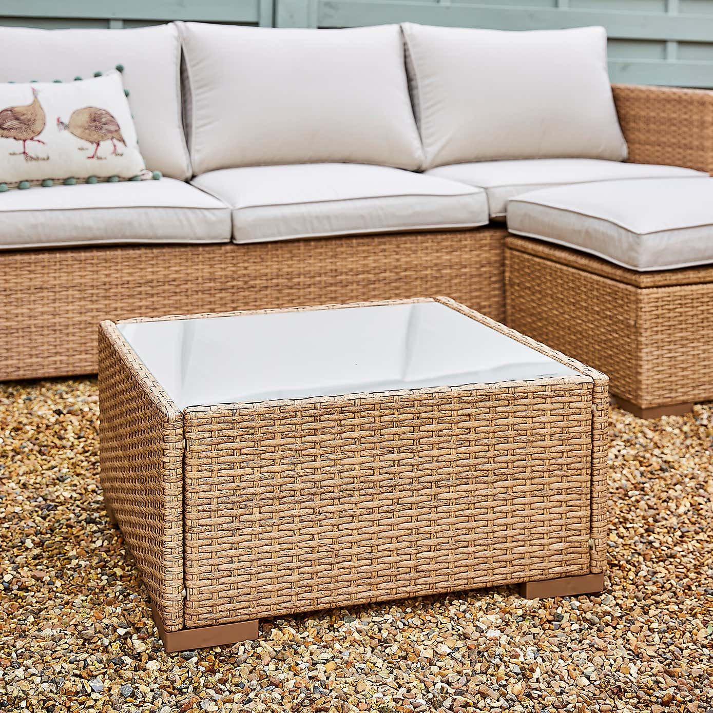 Rattan Sofa Lounger Set, Grey