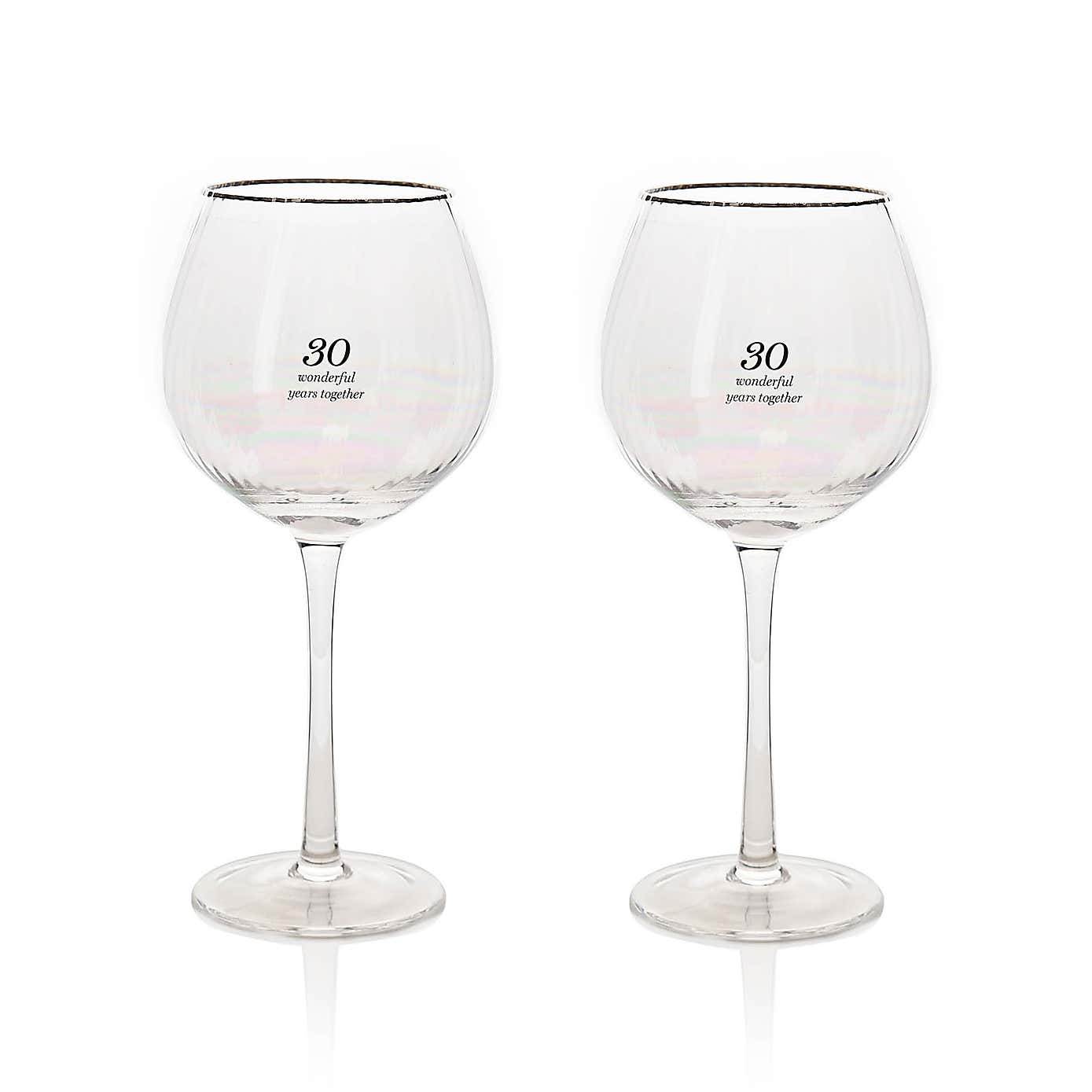 Amore Set of 2 30th Anniversary Gin Glasses