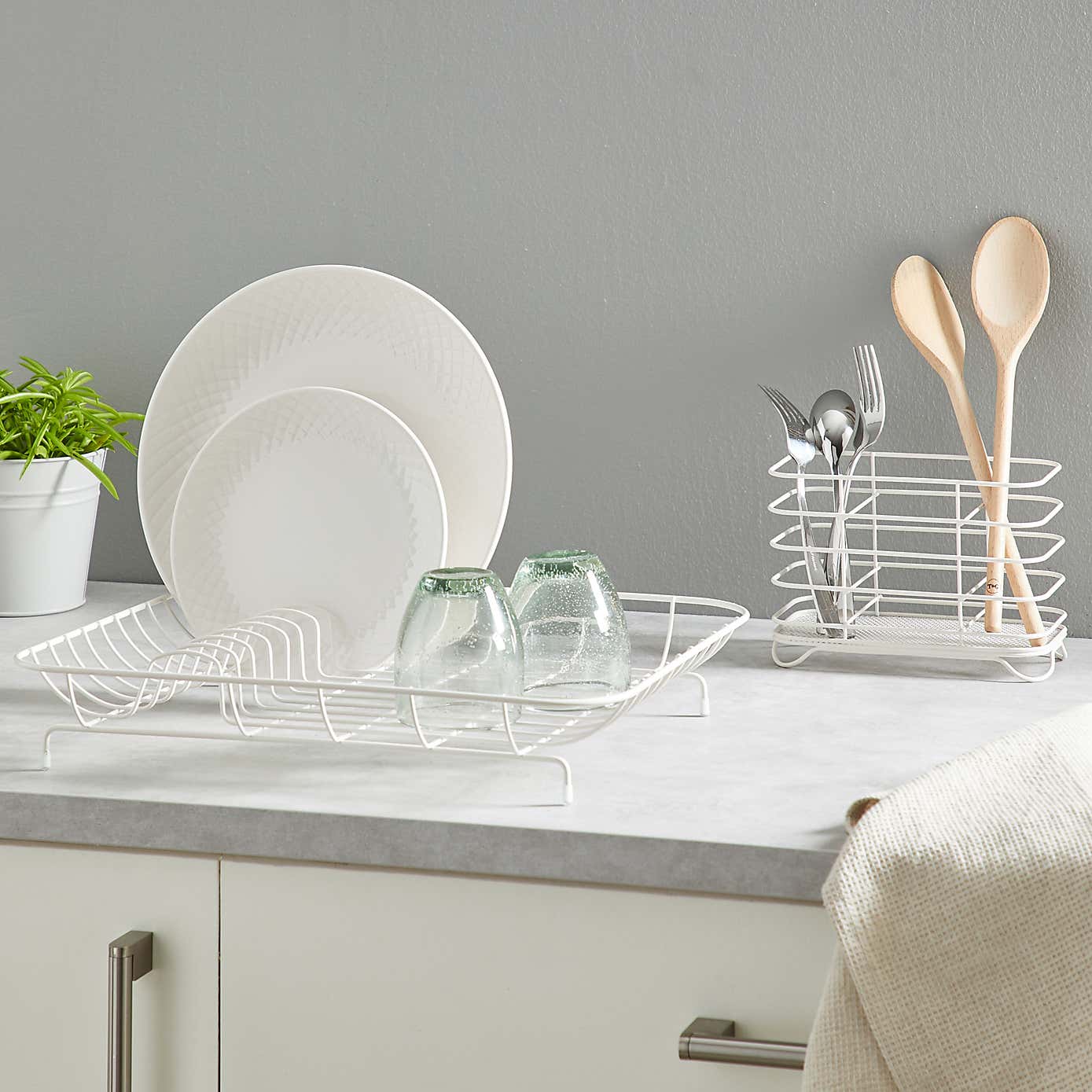 Wire Cream Cutlery Holder