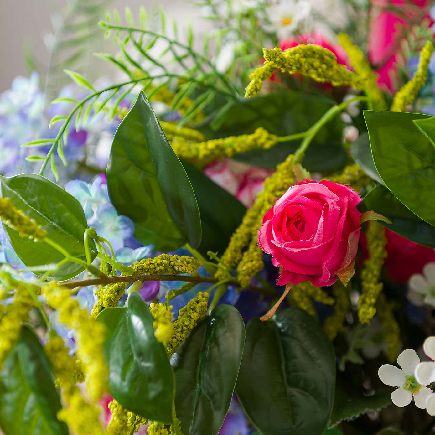 Artificial Bright Florals & Fern Bouquet