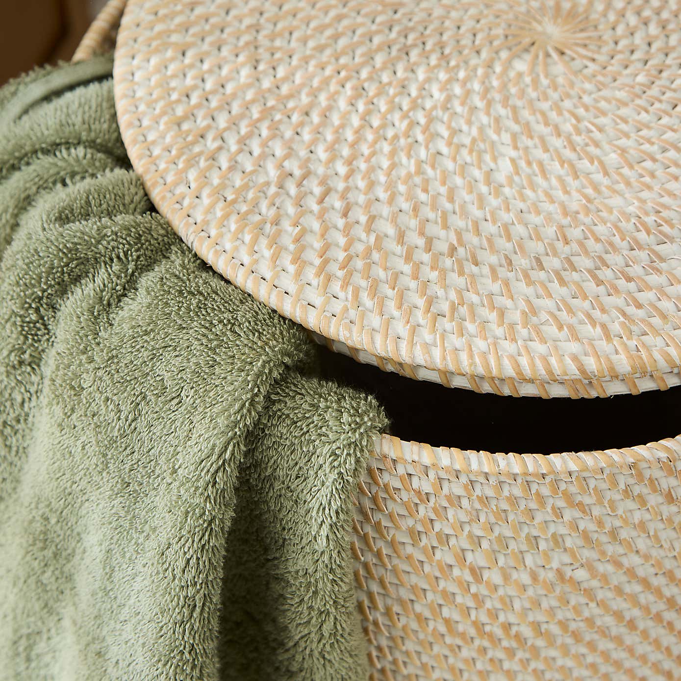 The Edited Life Rattan White Wash Laundry Basket