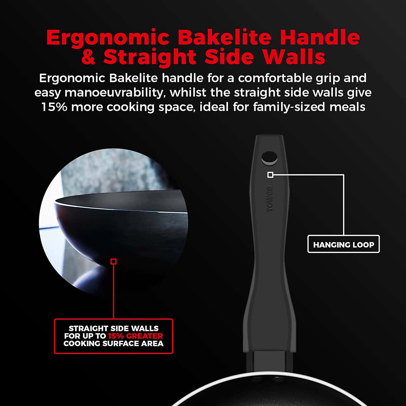 Tower Smart Start Gourmet Non-Stick Aluminium Frying Pan, 32cm