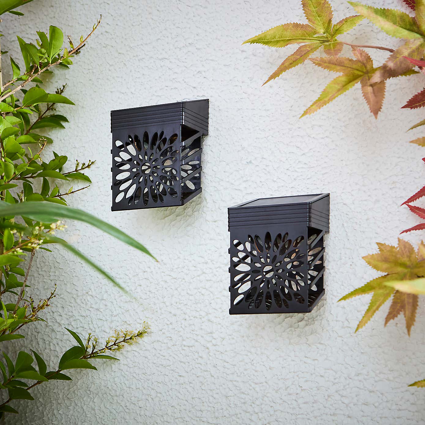 Set of 2 Solar Metal Fence Lights