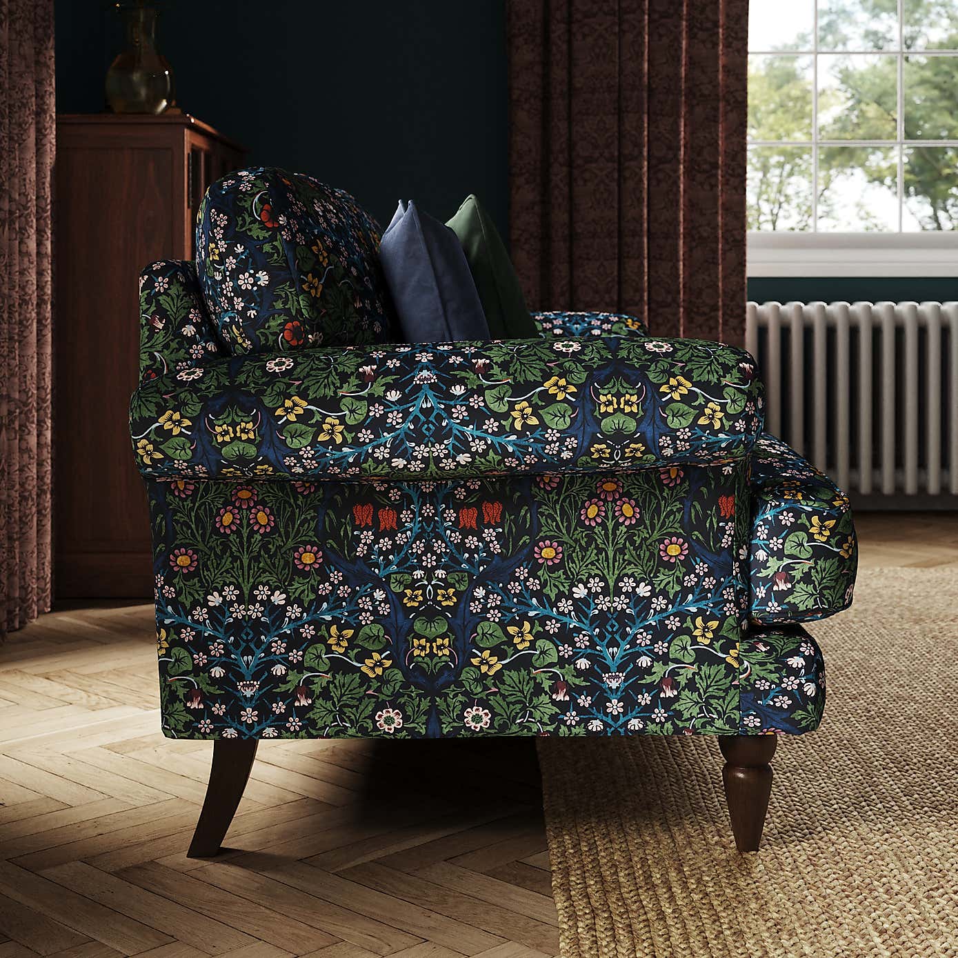William Morris Blackthorn Velvet Fabric Sample