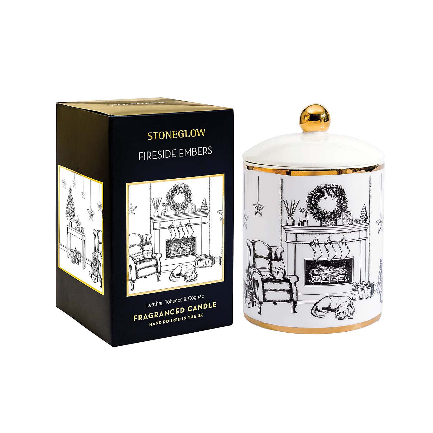 Stoneglow Keepsake Fireside Embers Ceramic Candle