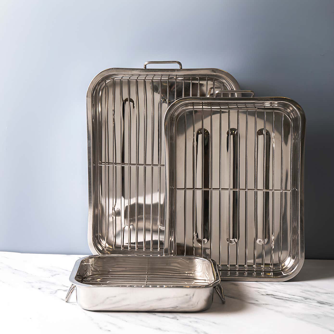 Stainless Steel Roasting Tin with Rack and Handles