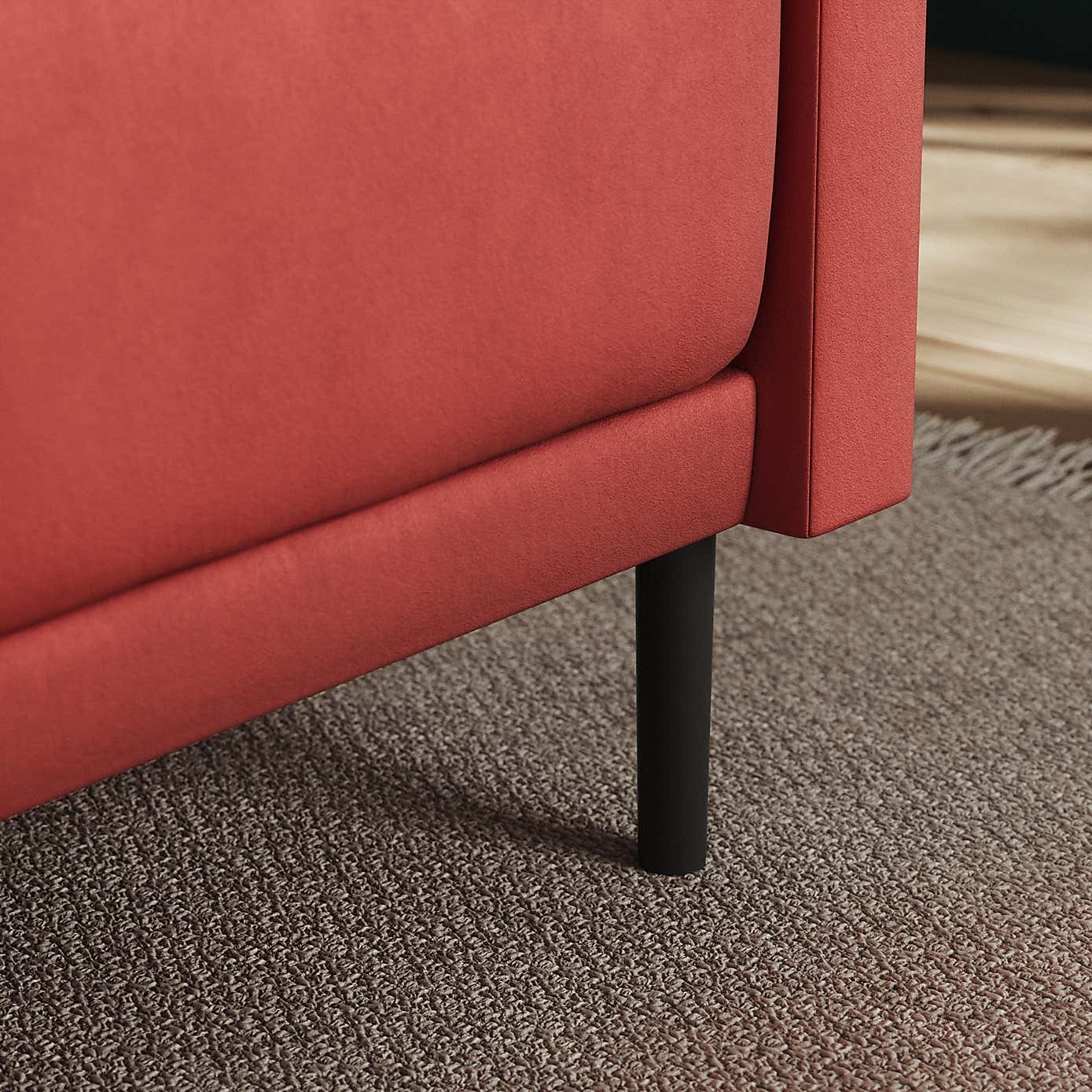 Mae Corner Dining Bench, Matte Plush Velvet