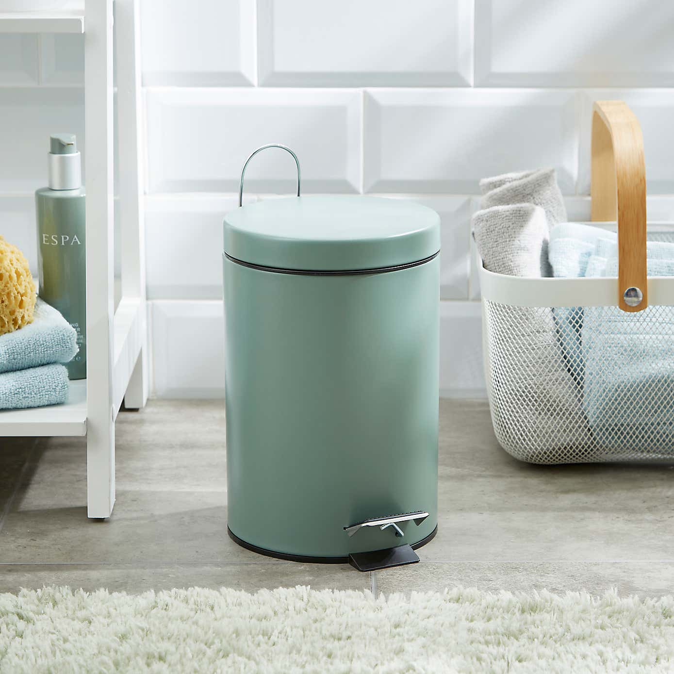 Black 3 Litre Bathroom Bin