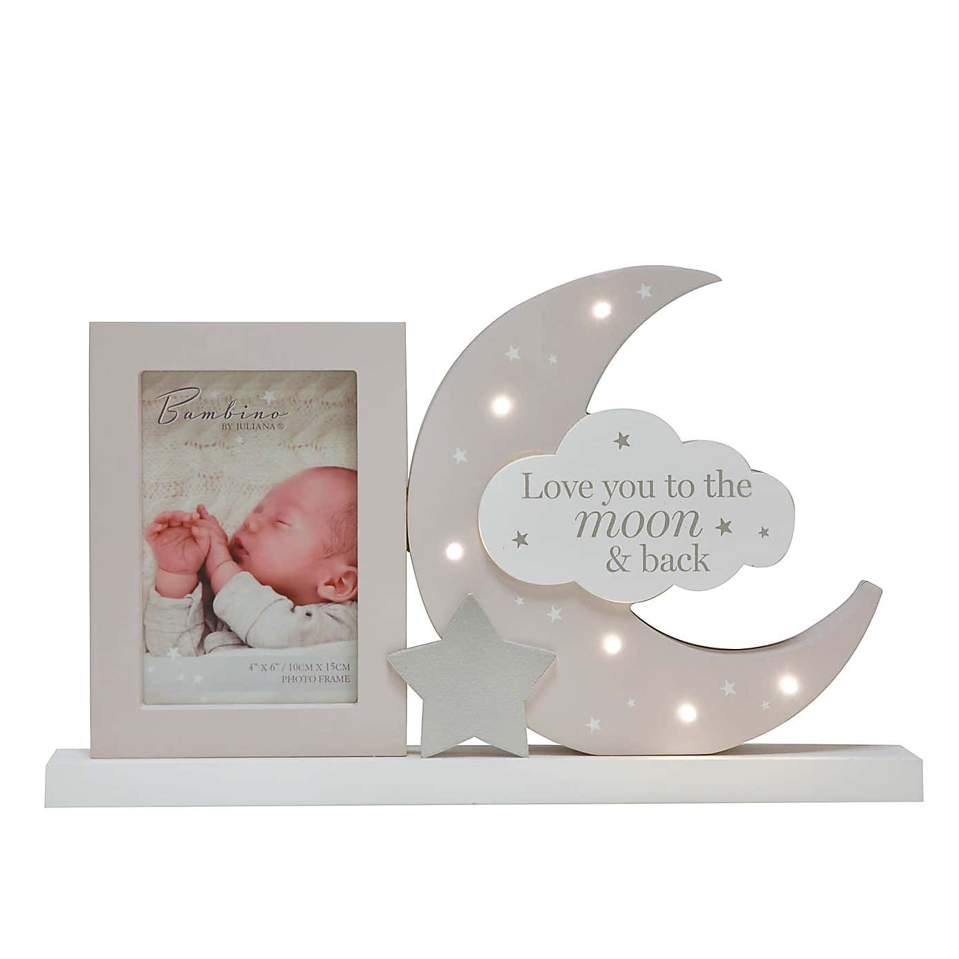 Bambino Love You to the Moon Grey Light Up Photo Frame