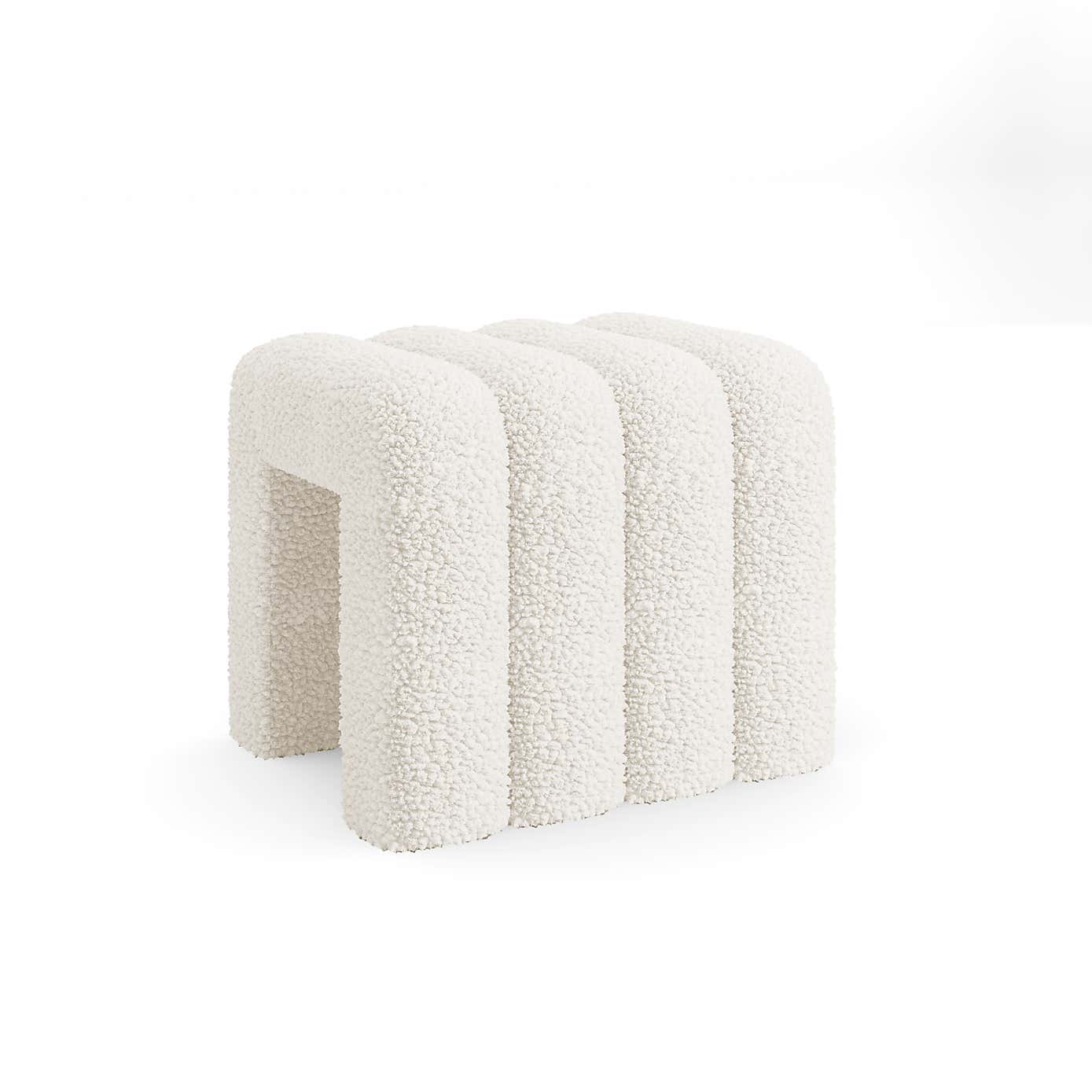 Pia Ribbed Sherpa Footstool