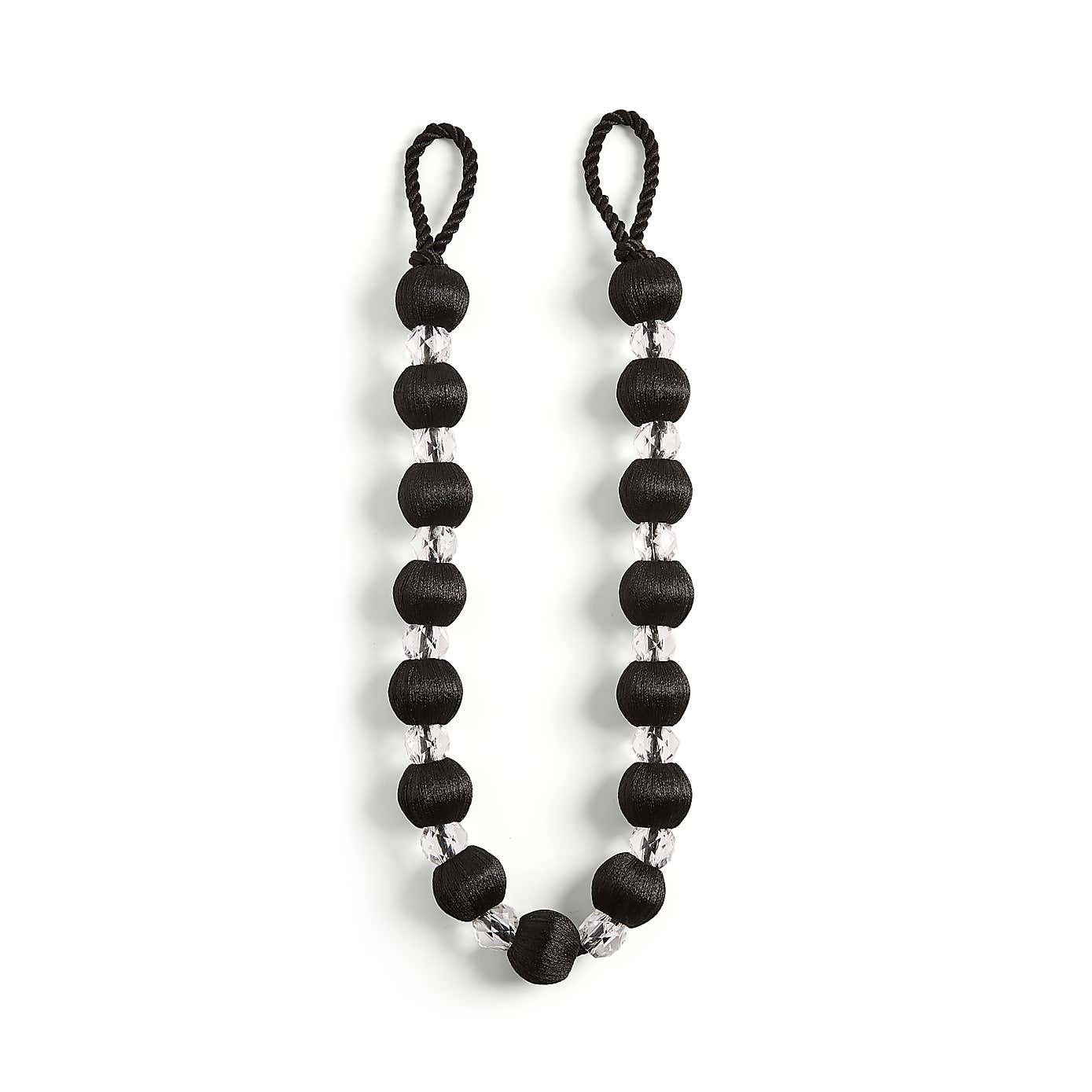 Opulence Black Crystal Tieback