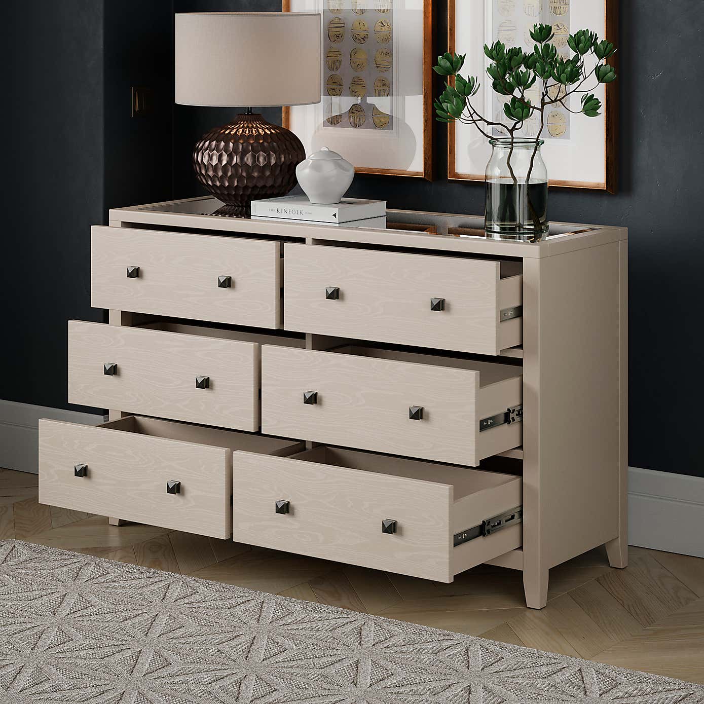 Luxe Wide 6 Drawer Chest Of Drawers