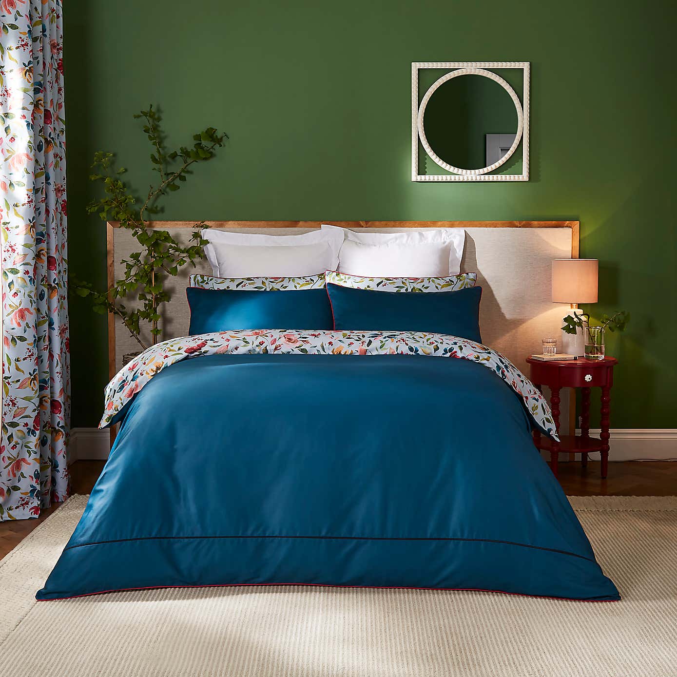 Dorma Modern Romance Vintage Blue 100% Cotton Duvet Cover & Pillowcase Set