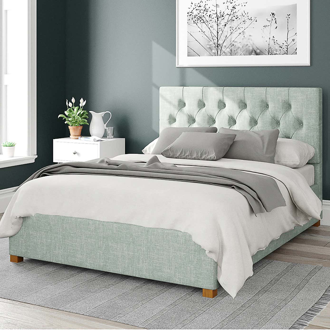Olivier Pure Pastel Cotton Ottoman Bed