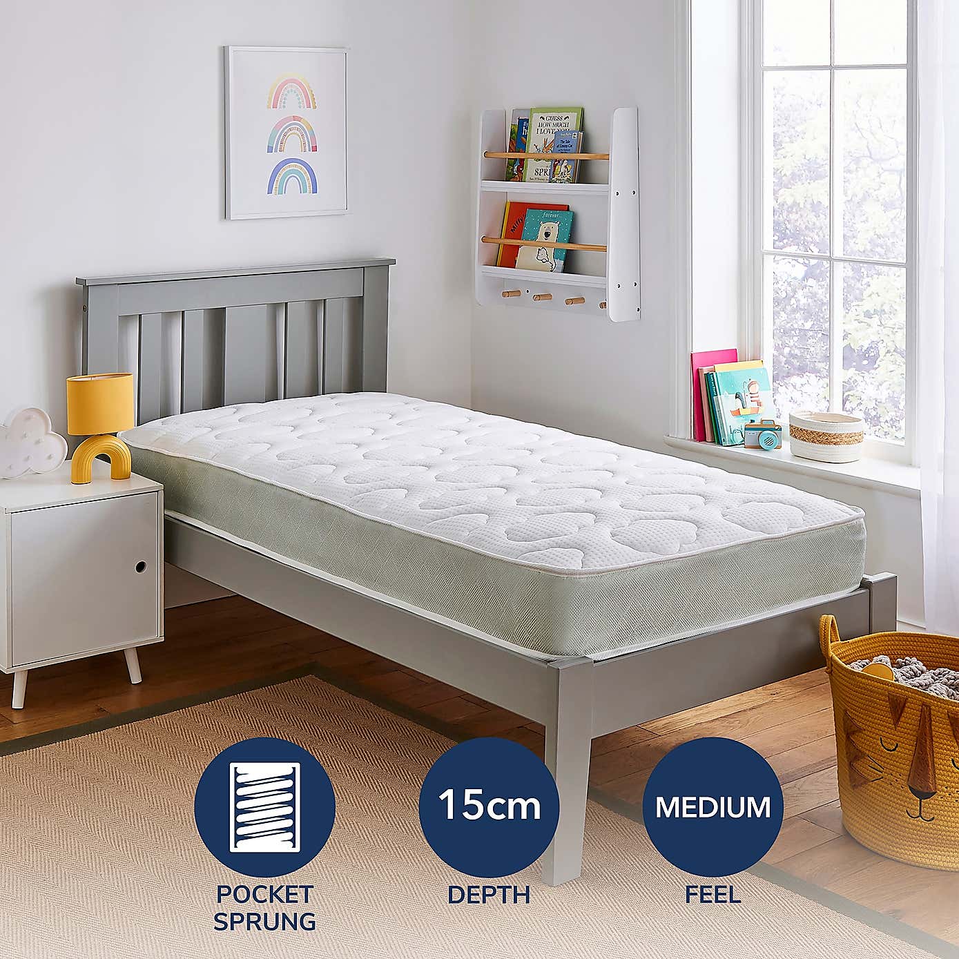Fogarty Kids 600 Pocket Spring Single Memory Foam Mattress